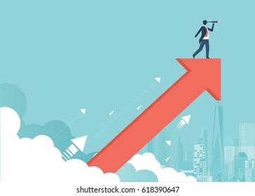 Searching For Opportunities Of Growth. Business Concept Vector Design.