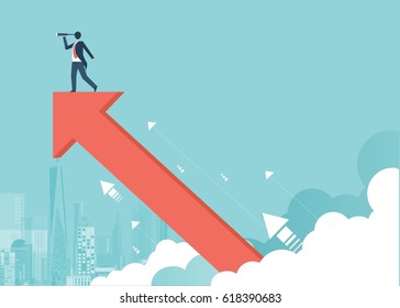 Searching for opportunities of growth. Business concept vector design.