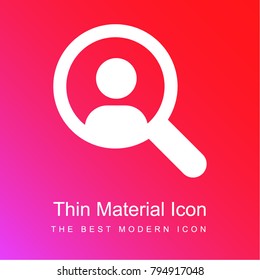 Searching a person red and pink gradient material white icon minimal design