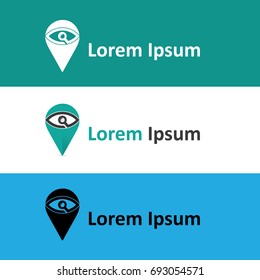 searching pin logo illustration