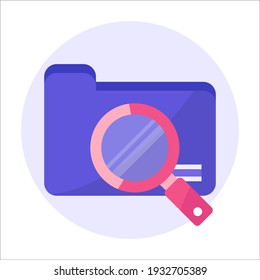 Searching For Primary Folder. Folder With Flat Icon Style