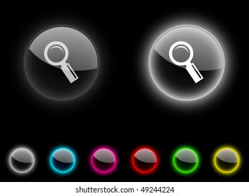 Searching realistic icons. Empty buttons included.