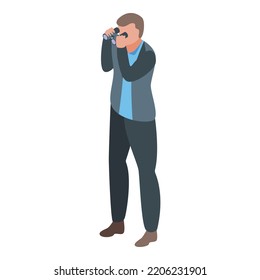 Buscando icono del reclutador. Isométrico de la búsqueda del icono del vector del reclutador para el diseño web aislado en fondo blanco