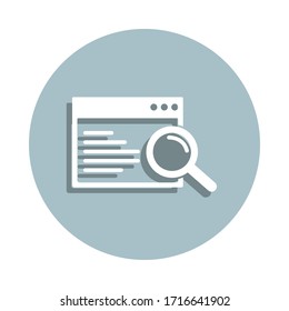 Searching results badge icon. Simple glyph, flat vector of seo and development icons for ui and ux, website or mobile application