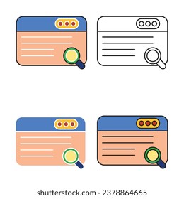 web de iconos de resultados de búsqueda. Elemento de icono de seo y desarrollo con nombre para concepto móvil y aplicaciones web. Icono de resultados de búsqueda detallados para web y móvil en fondo blanco