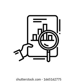 Searching Results Line Icon, Concept Sign, Outline Vector Illustration, Linear Symbol.