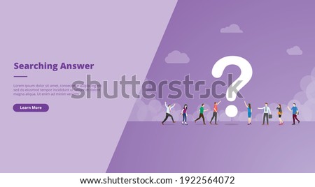 searching or search for answers concept for website design template banner or slide presentation cover