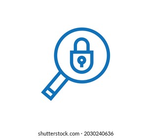 Suche nach Sicherheit. Flaches Icon-Design mit langem Schatten

