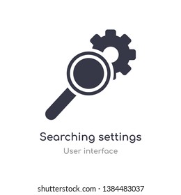 searching settings interface outline icon. isolated line vector illustration from user interface collection. editable thin stroke searching settings interface icon on white background