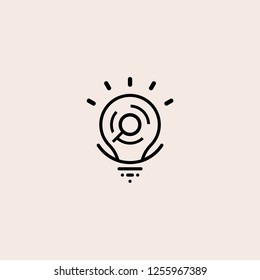 searching smart idea logo vector 