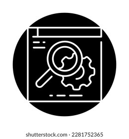 Searching solution black line icon. Web site. Support service