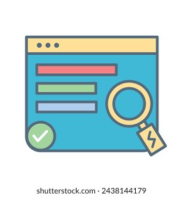 Suchen etwas im Internet durch Website Vektor-Illustration. Symbol für die Webdesktop-Benutzeroberfläche