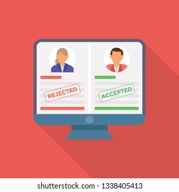 Searching staff illustration vector, flat illustration  
