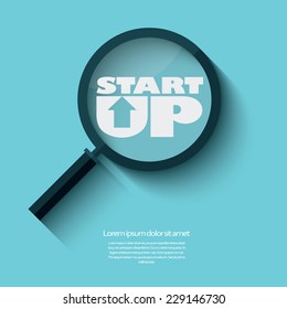 Searching for startups businesses symbol in modern flat design. Eps10 vector illustration