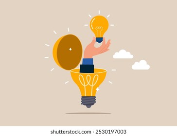 Searching for success concept. Best result.  Flat vector illustration