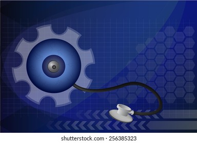 Searching symbol on technology background, clean vector.
