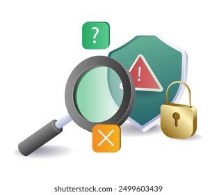 Buscando escudo de seguridad de tecnología