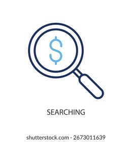 Searching thin line vector icons.