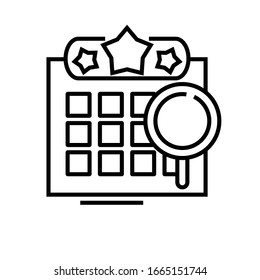 Searching through list line icon, shopping concept sign, outline vector illustration, linear symbol.