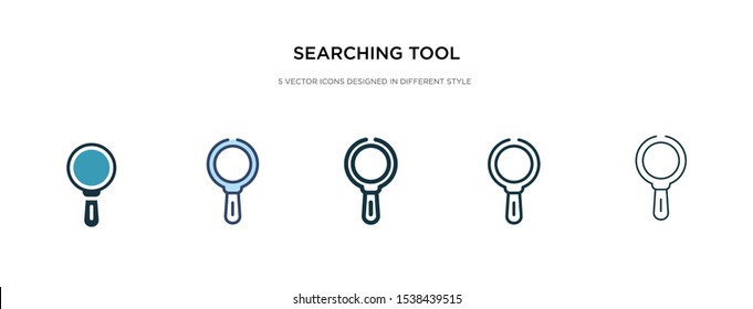 searching tool icon in different style vector illustration. two colored and black searching tool vector icons designed in filled, outline, line and stroke style can be used for web, mobile, ui