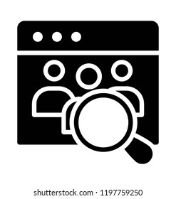 Searching users on website depicting web traffic 