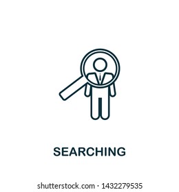 Searching vector icon symbol in outline style. Creative sign from human resources icons collection. Thin line Searching icon for computer and mobile. Symbol, logo vector graphics.