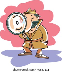 Searching Vector Illustration Detective Magnifying Glass Stock Vector ...