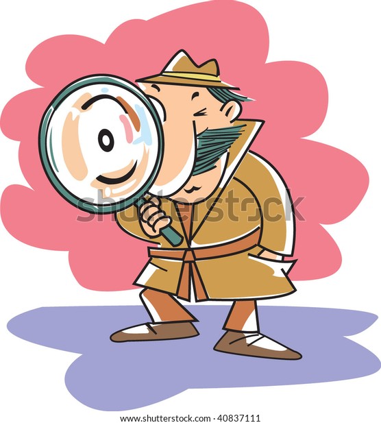 Searching Vector Illustration Detective Magnifying Glass Stock Vector Royalty Free 40837111 6567