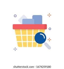 Buscando la ilustración del vector. Icono de Compras y comercio electrónico Flat. 