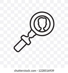Searching vector linear icon isolated on transparent background, Searching transparency concept can be used for web and mobile