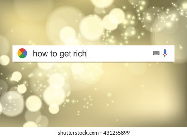 Searching the web for information about becoming rich vector illustration