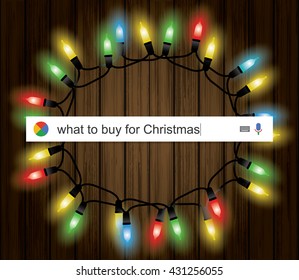 Searching the web for information about purchases for Christmas vector illustration