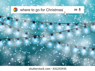 Searching the web for information about spending christmas vector illustration