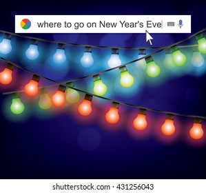 Searching the web for information about spending New Years Eve vector illustration vector