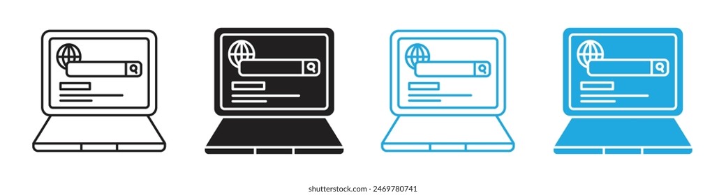 Searching website icon line art vector