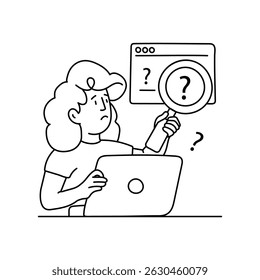 Searching website vector outline illustrations. EPS 10 file