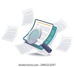 searching Whitepaper on Digital Transformation infographics isometric illustration