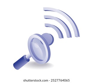 Searching for wifi network signal flat illustration