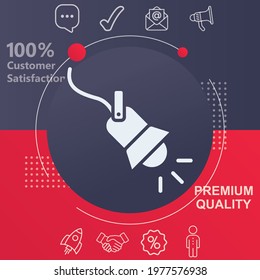 Searchlight icon. Customize your design with a navy and red colored background template