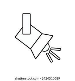 Icono de reflector aislado sobre fondo blanco.  Ilustración vectorial.