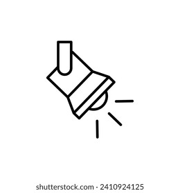 Searchlight icon. Simple outline style. Spotlight, stage light projector, floodlight, track light, theater concept. Thin line symbol. Vector illustration isolated.