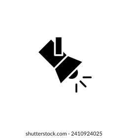 Searchlight icon. Simple solid style. Spotlight, stage light projector, floodlight, track light, theater concept. Black silhouette, glyph symbol. Vector illustration isolated.