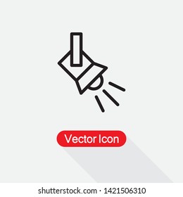 Searchlight Icon, Spotlight Icon, Track Light Icon Vector Illustration Eps10