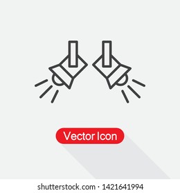 Searchlight Icon, Spotlight Icon, Track Light Icon Vector Illustration Eps10