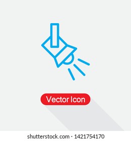 Searchlight Icon, Spotlight Icon, Track Light Icon Vector Illustration Eps10