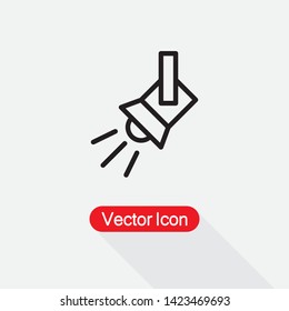 Searchlight Icon, Spotlight Icon, Track Light Icon In Flat Design Vector Illustration Eps10