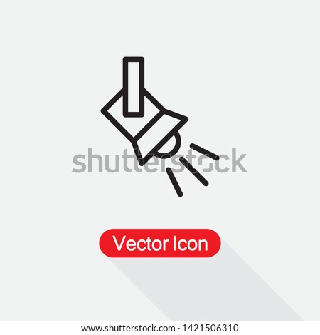 Searchlight Icon, Spotlight Icon, Track Light Icon Vector Illustration Eps10