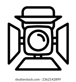 Searchlight line icon, Music festival concept, scene lighting sign on white background, studio spotlight icon in outline style for mobile concept and web design. Vector graphics