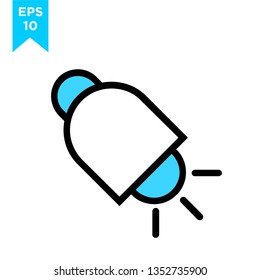 Searchlight outline icon. linear style sign for mobile concept and web design. Spotlight simple line vector icon. Symbol, logo illustration. Pixel perfect vector graphics