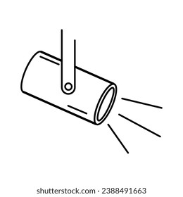 Searchlight outline icon.Spotlight simple line vector icon. Symbol, logo flat illustration on white background..eps